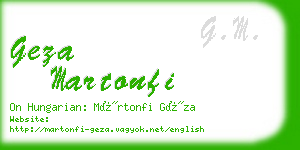 geza martonfi business card